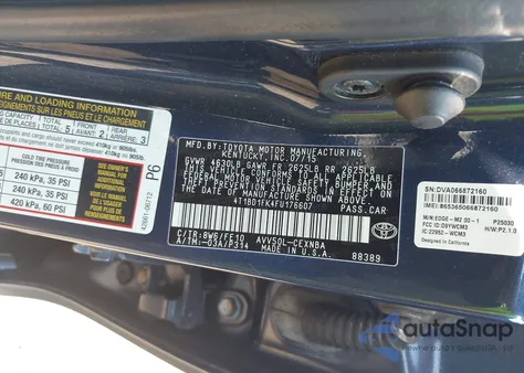 2015 Toyota Camry Hybrid Le z USA, uszkodzony, nr VIN 4T1BD1FK4FU176607